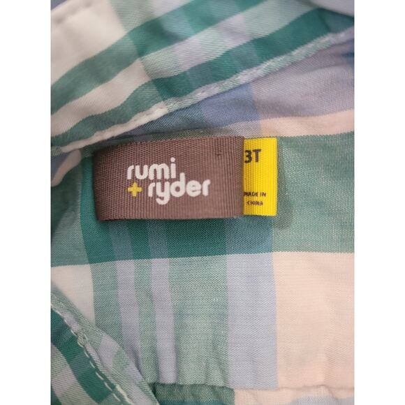 Rumi + Ryder Toddler Button down Short sleeve plaid shirt 3T - Picture 3 of 3